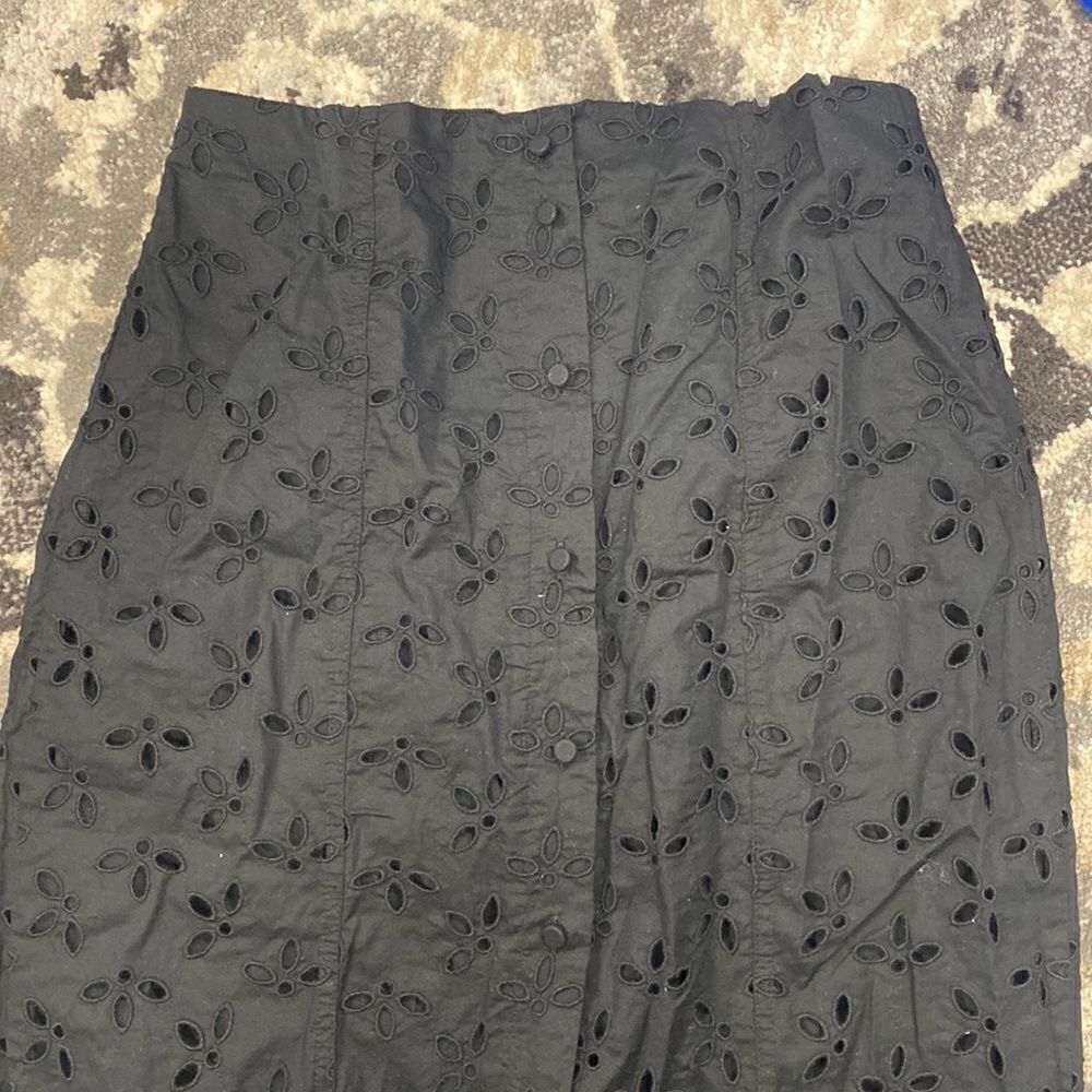 J. Crew Button-front cotton eyelet pencil skirt - Picture 3 of 5